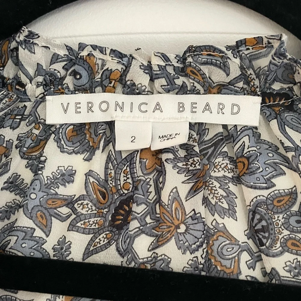 VERONICA BEARD Savile ruffled printed silk crepe de chine Mini Dress - Picture 5 of 5